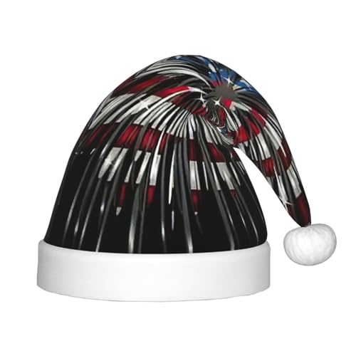 zkyfll Weihnachtsmütze mit amerikanischer Flagge, Feuerwerk, kleine Größe, Weihnachtsgeschenke, Plüsch, lustige Weihnachtsmütze, Party zkyfll Weihnachtsmütze mit amerikanischer Flagge, Feuerwerk, kleine Größe, Weihnachtsgeschenke, Plüsch, lustige Weihnachtsmütze, Party von zkyfll