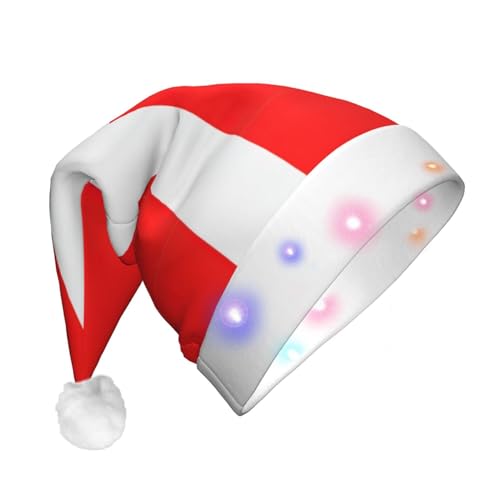 zkyfll Weihnachtsmütze mit dänischer Flagge, Plüsch, beleuchtet, lustige Weihnachtsmütze für Erwachsene, Weihnachtsfeier zkyfll Weihnachtsmütze mit dänischer Flagge, Plüsch, beleuchtet, lustige Weihnachtsmütze für Erwachsene, Weihnachtsfeier von zkyfll