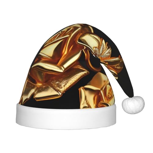 zkyfll Weihnachtsmütze mit goldfarbenem Rosenmuster, kleine Größe, Weihnachtsgeschenke, Plüsch, lustige Weihnachtsmütze, Party zkyfll Weihnachtsmütze mit goldfarbenem Rosenmuster, kleine Größe, Weihnachtsgeschenke, Plüsch, lustige Weihnachtsmütze, Party von zkyfll