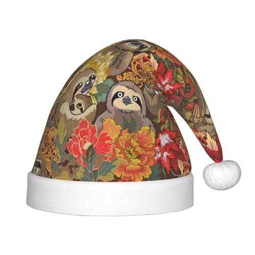 zkyfll Weihnachtsmütze mit lustigem Faultier-Druck, kleine Größe, Weihnachtsgeschenke, Plüsch, lustige Weihnachtsmütze, Party zkyfll Weihnachtsmütze mit lustigem Faultier-Druck, kleine Größe, Weihnachtsgeschenke, Plüsch, lustige Weihnachtsmütze, Party von zkyfll