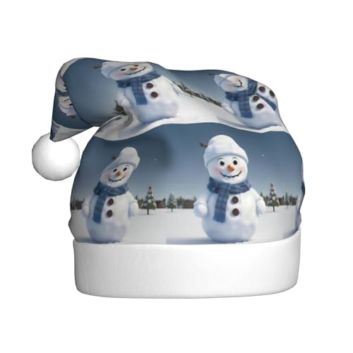zkyfll Weihnachtsmütze mit niedlichem Schneemann-Motiv, Plüsch, lustige Weihnachtsmütze für Erwachsene, Weihnachtsfeier zkyfll Weihnachtsmütze mit niedlichem Schneemann-Motiv, Plüsch, lustige Weihnachtsmütze für Erwachsene, Weihnachtsfeier von zkyfll