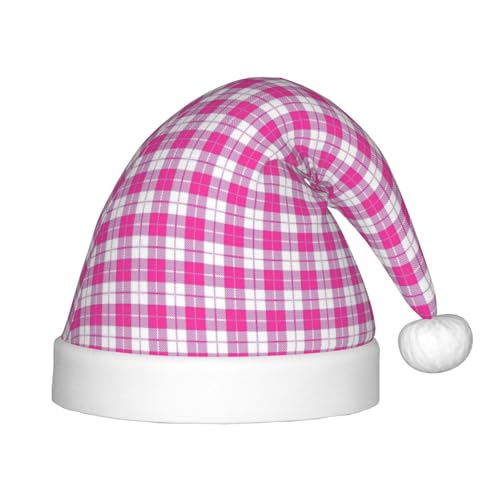 zkyfll Weihnachtsmütze mit rosafarbenem Karomuster, kleine Größe, Weihnachtsgeschenke, Plüsch, lustige Weihnachtsmütze, Party zkyfll Weihnachtsmütze mit rosafarbenem Karomuster, kleine Größe, Weihnachtsgeschenke, Plüsch, lustige Weihnachtsmütze, Party von zkyfll