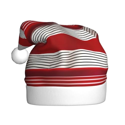 zkyfll Weihnachtsmütze mit rotem Streifendruck, Plüsch, lustige Weihnachtsmütze für Erwachsene, Weihnachtsfeier zkyfll Weihnachtsmütze mit rotem Streifendruck, Plüsch, lustige Weihnachtsmütze für Erwachsene, Weihnachtsfeier von zkyfll
