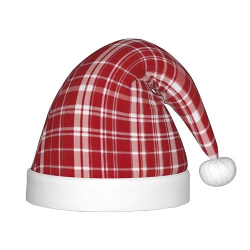 zkyfll Weihnachtsmütze mit rotem und schwarzem Druck, kleine Größe, Weihnachtsgeschenke, Plüsch, lustige Weihnachtsmütze, Party zkyfll Weihnachtsmütze mit rotem und schwarzem Druck, kleine Größe, Weihnachtsgeschenke, Plüsch, lustige Weihnachtsmütze, Party von zkyfll