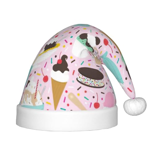 zkyfll Weihnachtsmütze mit süßem Eiscreme-Druck, kleine Größe, Weihnachtsgeschenke, Plüsch, lustige Weihnachtsmütze, Party zkyfll Weihnachtsmütze mit süßem Eiscreme-Druck, kleine Größe, Weihnachtsgeschenke, Plüsch, lustige Weihnachtsmütze, Party von zkyfll