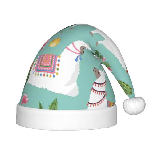 zkyfll Weihnachtsmütze mit tropischem Lama, Alpaka, Kaktus, Blumendruck, kleine Größe, Weihnachtsgeschenke, Plüsch, lustige Weihnachtsmütze, Party zkyfll Weihnachtsmütze mit tropischem Lama, Alpaka, Kaktus, Blumendruck, kleine Größe, Weihnachtsgeschenke, Plüsch, lustige Weihnachtsmütze, Party von zkyfll