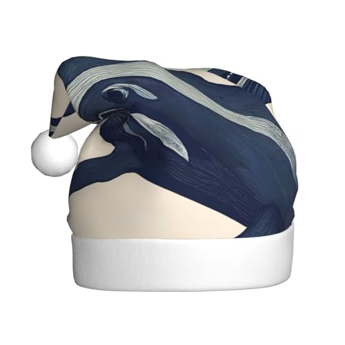zkyfll Whales01 Weihnachtsmann-Hut mit lustigem Druck, für Erwachsene, Weihnachtsfeier von zkyfll