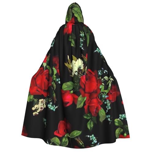 zkyfll Wunderschöner Rosen-Geschenkdruck, groß, Damen, Herren, Erwachsene, Länge, Kapuzenumhang mit Kapuze, Halloween-Cosplay-Kostüme zkyfll Wunderschöner Rosen-Geschenkdruck, groß, Damen, Herren, Erwachsene, Länge, Kapuzenumhang mit Kapuze, Halloween-Cosplay-Kostüme von zkyfll