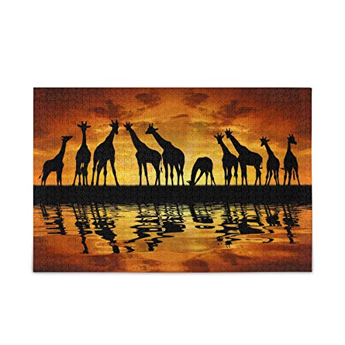 Afrikanisches Tier-Giraffe-Puzzle für Erwachsene, 2000 Teile, Lernpuzzlespiele, Spielzeug für Familien und Teenager, 70 x 100 cm von znwrr