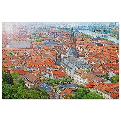 Deutschland-Puzzle, 1000 Teile, Deutschland-Heidelberg-Puzzlespiel, Kunstwerk, Reise-Souvenir, 26 x 38 cm von znwrr