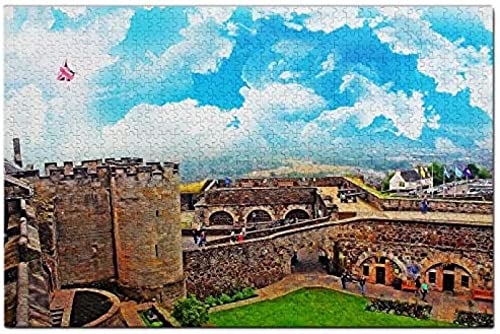 England Stirling Castle Puzzle für Erwachsene, 1000 Teile, papierartiges Reisegeschenk, Souvenir, 38 x 52 cm von znwrr