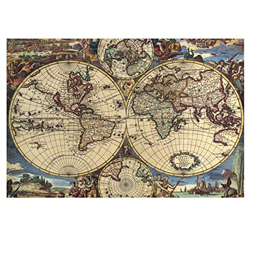 Kreative 2000 Teile alte Karte Welt Globus Erde Planet abstrakte Kunst Bild Geburtstag Weihnachten DIY Geschenke Puzzle, Endgröße 30 x 20 Zoll 70 x 100 cm von znwrr