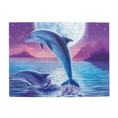 Ozean-Delfin-Druck-Puzzle, 2000 Teile, papierartiges Puzzle, Geschenke für Erwachsene, Familie, Hochzeit, Abschlussgeschenk, vertikale Version, 70 x 100 cm von znwrr