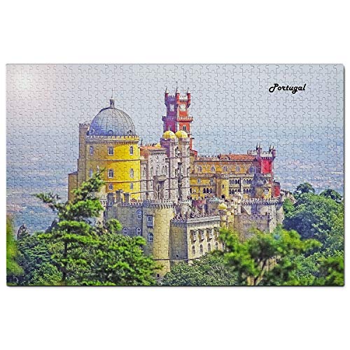 Portugal-Puzzle, 1000 Teile, Portugal-Schloss, Schaumstoff, Sintra Lissabon, Puzzlespiel, Kunstwerk, Reise-Souvenir, 26 x 38 cm von znwrr