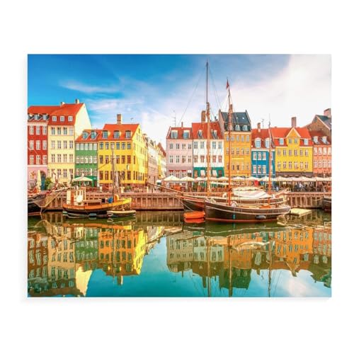 Puzzle 1000 Teile,Nyhavn Copenhagen,Kinderkunst für Erwachsene Kinderspiele Lernspielzeug 26x38CM von znwrr