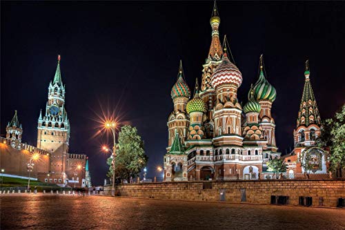 Puzzle 1000 Teile Moskau, Roter Platz, Kreml, Puzzle 3D-Puzzle DIY-Kit Papierspielzeug, einzigartiges Geschenk, Heimdekoration, 50 x 70 cm von znwrr