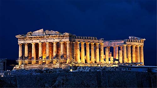Puzzle 1000 Teile Parthenon Akropolis Athen Klassisches Puzzle 3D-Puzzle DIY-Kit Papierspielzeug Einzigartiges Geschenk Heimdekoration 26x38CM von znwrr