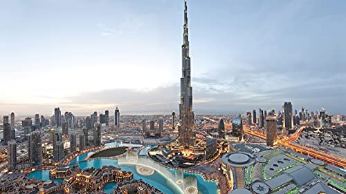 Puzzle für Erwachsene Wolkenkratzer Burj Khalifa Skyline Dubai 1000 Teile Holzpuzzle 38x52CM von znwrr