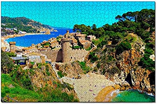 Puzzles Spanien Tossa De Mar, 1000-teiliges Puzzle für Erwachsene und Familie, papierartiges Reisegeschenk, Souvenir, 26 x 38 cm von znwrr