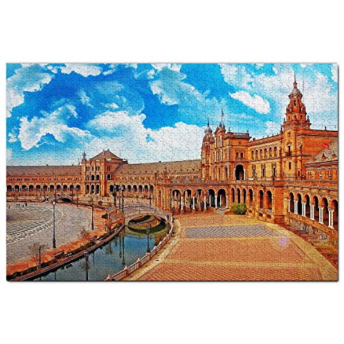 Spanien-Puzzle, 1000 Teile, Spanien, quadratisches Sevilla-Puzzlespiel, Kunstwerk, Reise-Souvenir,   50 x 70 cm von znwrr