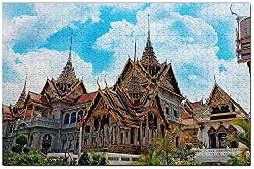 Thailand Grand Palace Bangkok Puzzle für Erwachsene, 1000 Teile, papierartiges Reisegeschenk, Souvenir, 50 x 70 cm von znwrr