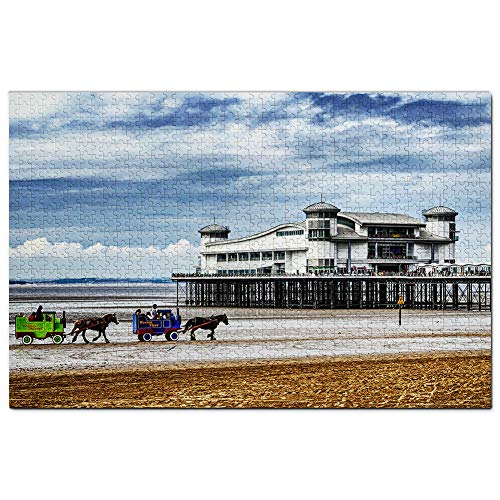 UK England Grand Pier Weston-Super-Mare Puzzle, 2000 Teile, Spielkunstwerk, Reisesouvenir, 70 x 100 cm von znwrr
