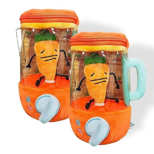 Carrot Blender Plush Toy, Plush Carrot Mixer Toy , Keychain Blender, My Carrots Mixie Stuffed Animal with Zipper Storage Pouch, Fun Room Décor and Gift (2PCS Carrot) von zoocco