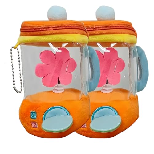 Carrot Blender Plush Toy, Plush Carrot Mixer Toy , Keychain Blender, My Carrots Mixie Stuffed Animal with Zipper Storage Pouch, Fun Room Décor and Gift (2PCS Flower) von zoocco