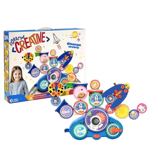 Creative Learning Building Blocks, Electric Gear Construction Set, Educational Building Set for Family Play & Classroom (Aerospace) von zoocco