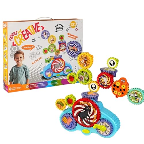Creative Learning Building Blocks, Electric Gear Construction Set, Educational Building Set for Family Play & Classroom (Animals) von zoocco