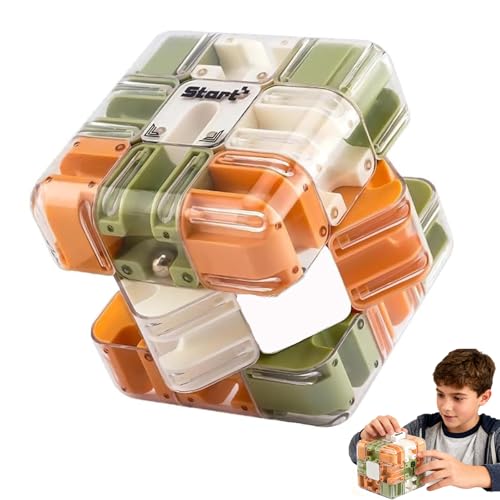 Large 3D Labyrinth Cube Puzzle, Challenging 3D Maze Ball Puzzle, Enhance Spatial Recognition & Logical Thinking, Fun Brain Teaser for Adults Teens (1pcs) von zoocco