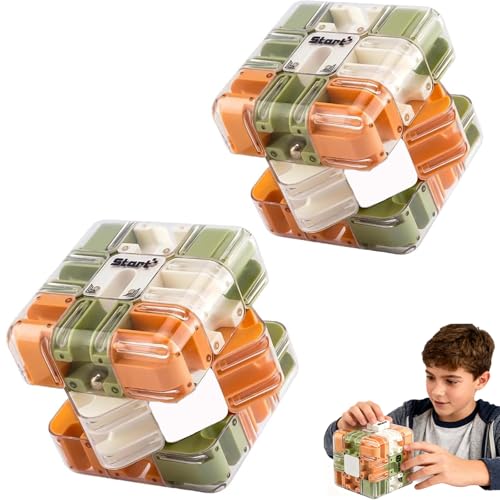 Large 3D Labyrinth Cube Puzzle, Challenging 3D Maze Ball Puzzle, Enhance Spatial Recognition & Logical Thinking, Fun Brain Teaser for Adults Teens (2pcs) von zoocco