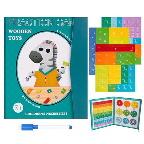 Magnetic Fraction Demonstration Book, Rainbow Magnetic Fraction Tiles Visual Aids for Enhancing Math Skills in Early Education (Zebra) von zoocco