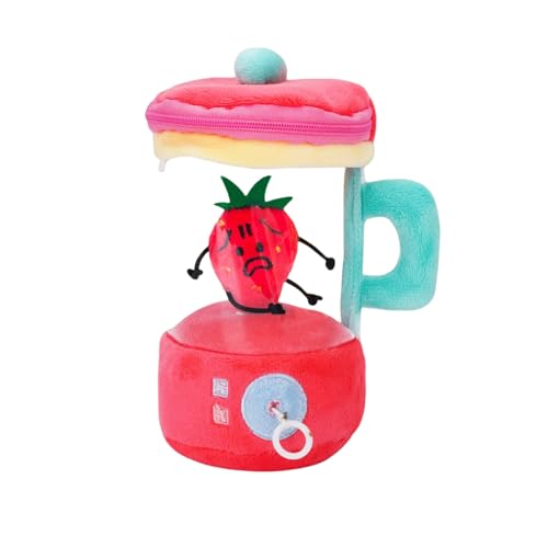 zoocco Carrot Blender Plush, Funny Carrot in a Blender Stuffy with Hidden Zipper Storage & Keychain Clip,Creative Gag Gift for Friends, Desk Decor (Strawberries) von zoocco