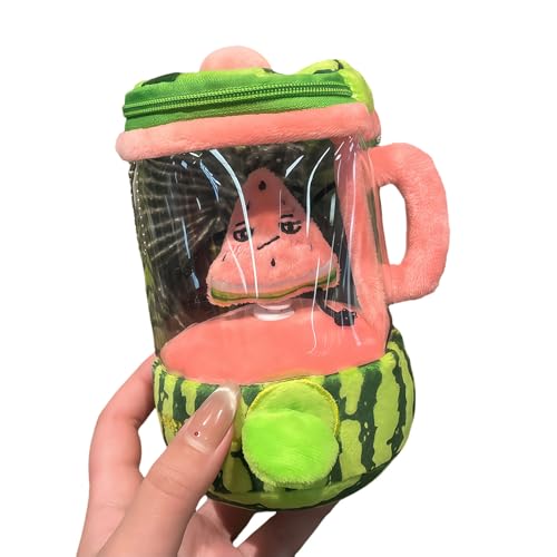 zoocco Carrot Blender Plush, Funny Carrot in a Blender Stuffy with Hidden Zipper Storage & Keychain Clip,Creative Gag Gift for Friends, Desk Decor (Watermelons) von zoocco