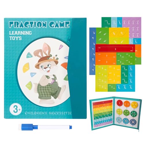 zoocco Magnetic Fraction Demonstration Book, Rainbow Magnetic Fraction Tiles Visual Aids for Enhancing Math Skills in Early Education (Rabbit) von zoocco