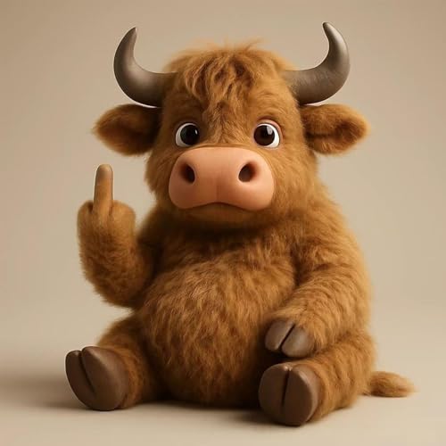 zoocco Middle Finger Stuffed Animal, Cute Rebellious Plush for Stress Relief, Funny Middle Finger Plush Animal for Desk Decor Gag Gifts for Friends (Bull) von zoocco
