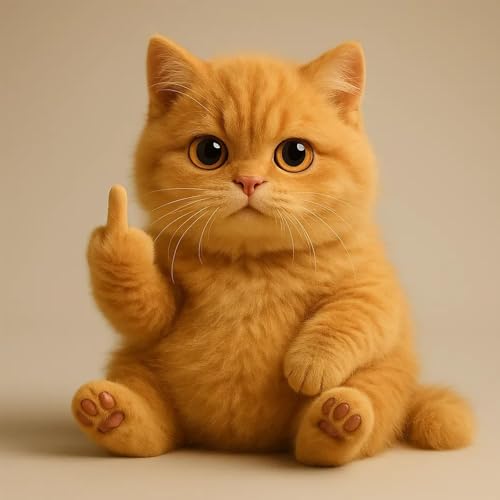 zoocco Middle Finger Stuffed Animal, Cute Rebellious Plush for Stress Relief, Funny Middle Finger Plush Animal for Desk Decor Gag Gifts for Friends (Cat) von zoocco