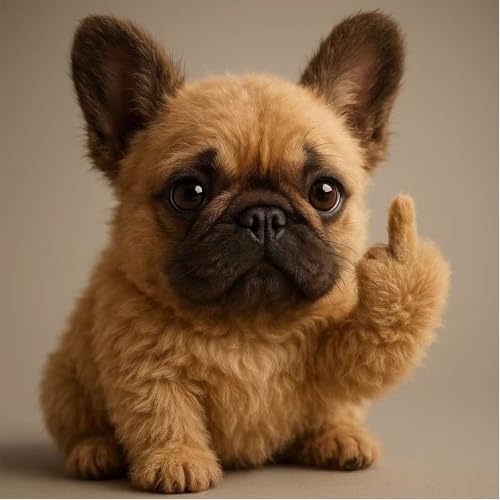 zoocco Middle Finger Stuffed Animal, Cute Rebellious Plush for Stress Relief, Funny Middle Finger Plush Animal for Desk Decor Gag Gifts for Friends (Dog) von zoocco