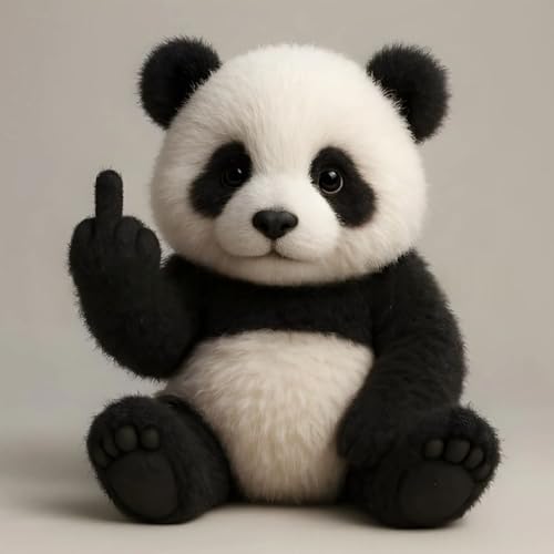 zoocco Middle Finger Stuffed Animal, Cute Rebellious Plush for Stress Relief, Funny Middle Finger Plush Animal for Desk Decor Gag Gifts for Friends (Panda) von zoocco