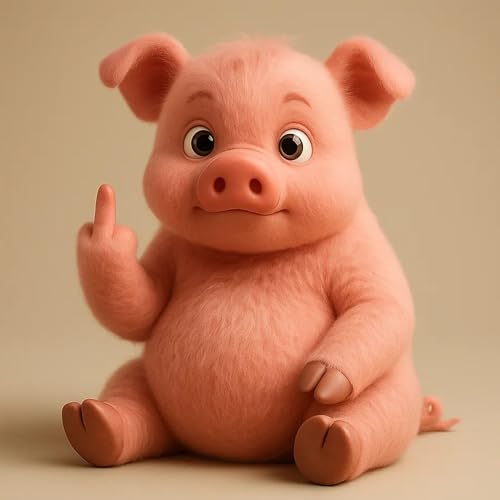 zoocco Middle Finger Stuffed Animal, Cute Rebellious Plush for Stress Relief, Funny Middle Finger Plush Animal for Desk Decor Gag Gifts for Friends (Pig) von zoocco