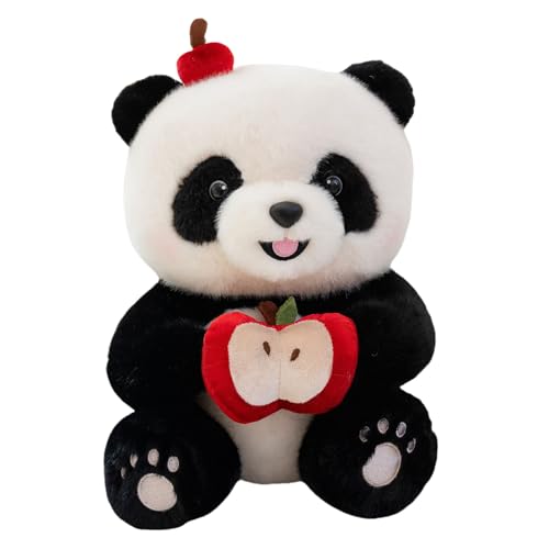 zoocco Paudy Panda Emotional Support Plush, Ultra-Soft Panda Plush for Stress Relief & Comfort, Realistic Stuffed Animal Hug Toy, Gifts for Adults & Kids (35CM,Apple) von zoocco