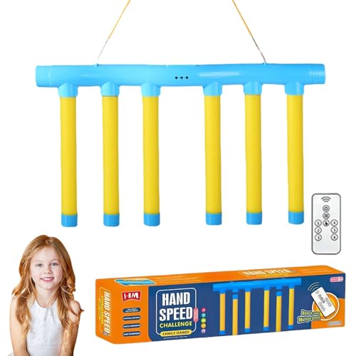 zoocco Reflex Challenge Game, Reflex Game Falling Sticks, Speed Stick Games, 2025 New Adjustable Speed Reaction Games for Kids and Adults (Yellow) von zoocco