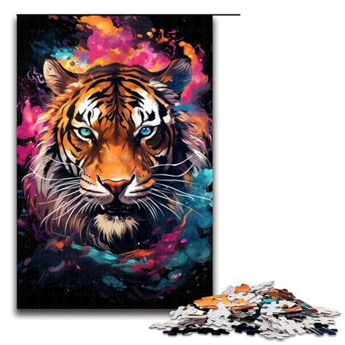 1000 Puzzle Bunte Malerei Tier Tiger Holz Kinderpuzzle Familie Eltern Kind Interaktion 75x50cm 1000 Puzzle Bunte Malerei Tier Tiger Holz Kinderpuzzle Familie Eltern Kind Interaktion 75x50cm von zouxangzz