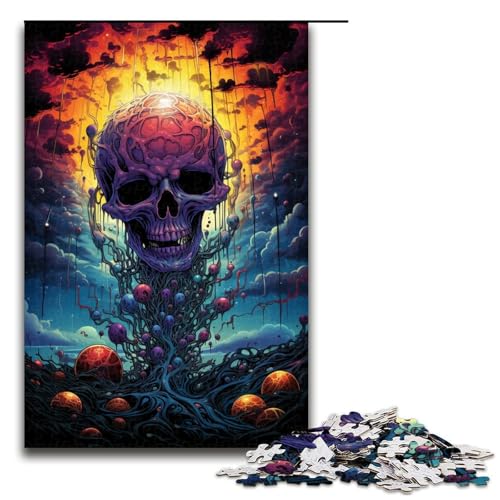 1000 Puzzle Bunter Psychedelischer böser Totenkopf Holzpuzzle für Kinder Familie Eltern Kind Interaktion 75x50cm 1000 Puzzle Bunter Psychedelischer böser Totenkopf Holzpuzzle für Kinder Familie Eltern Kind Interaktion 75x50cm von zouxangzz