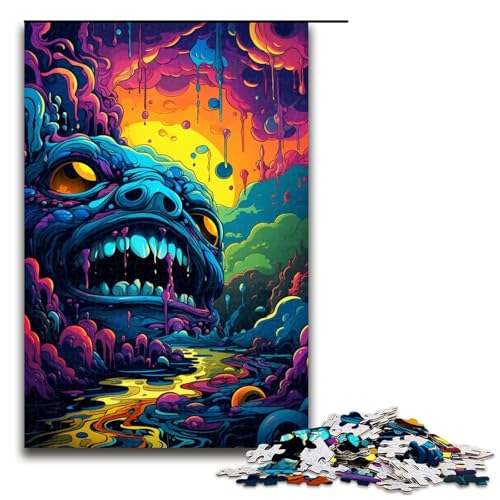1000 Puzzle Buntes psychedelisches böses Monster Holzpuzzle für Kinder Familie Eltern Kind Interaktion 75x50cm 1000 Puzzle Buntes psychedelisches böses Monster Holzpuzzle für Kinder Familie Eltern Kind Interaktion 75x50cm von zouxangzz