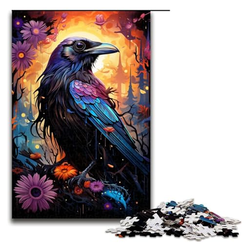 1000 Teile Bunte Fantasy Krähe Puzzles für Erwachsene Holzpuzzle Familienspiele 75x50cm von zouxangzz