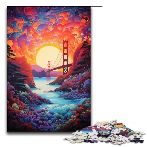 1000 Teile Bunte Ozeanbrücken Malpuzzles für Erwachsene Unmögliches Puzzle zum Stressabbau für Teenager ab 12 Jahren 75 x 50 cm von zouxangzz