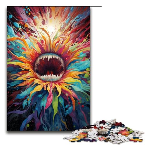1000 Teile Bunte Piranha Puzzles für Erwachsene Unmögliches Puzzle Stressabbau für Teenager ab 12 Jahren 75 x 50 cm von zouxangzz