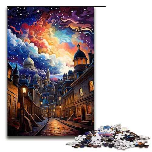 1000 Teile Bunte Psychedelia im Alten Quebec Puzzlespiel Puzzle für Erwachsene geeignet für Paare und Teenager ab 12 Jahren 75 x 50 cm von zouxangzz